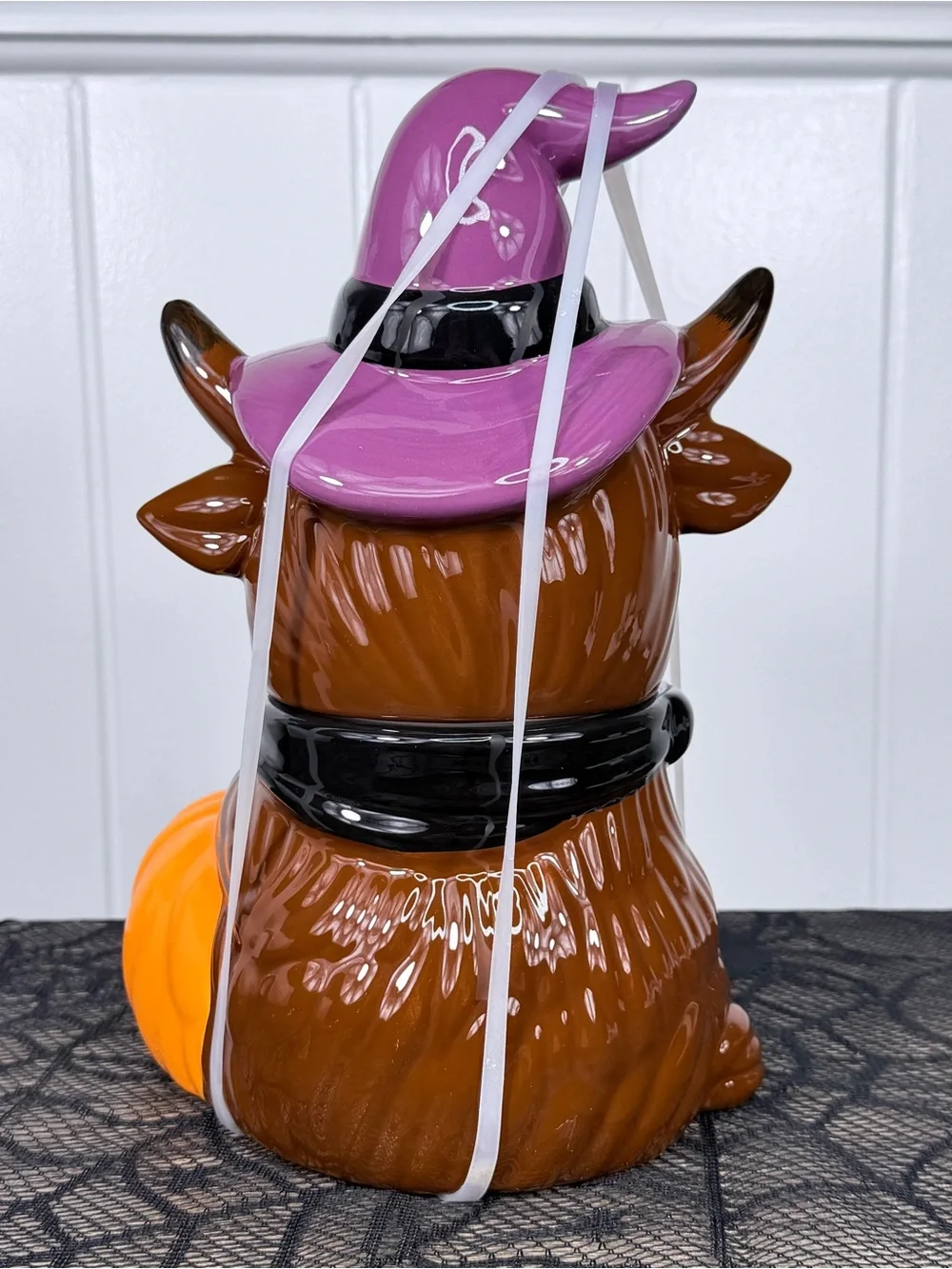 NEW Highland Cow Witch Halloween Cookie Jar